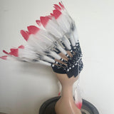 Maxbell Indian Hat Lightweight Gift Headpiece for Party Stage Performance Dance Show Red Black White