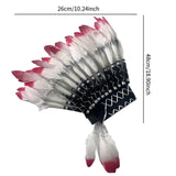 Maxbell Indian Hat Lightweight Gift Headpiece for Party Stage Performance Dance Show Red Black White