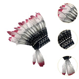 Maxbell Indian Hat Lightweight Gift Headpiece for Party Stage Performance Dance Show Red Black White