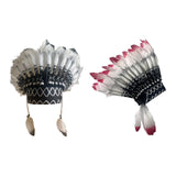 Maxbell Indian Hat Lightweight Gift Headpiece for Party Stage Performance Dance Show Red Black White