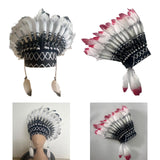 Maxbell Indian Hat Lightweight Gift Headpiece for Party Stage Performance Dance Show Red Black White