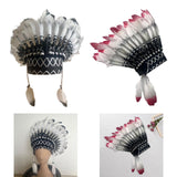 Maxbell Indian Hat Lightweight Gift Headpiece for Party Stage Performance Dance Show Red Black White