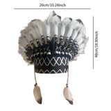 Maxbell Indian Hat Lightweight Gift Headpiece for Party Stage Performance Dance Show Black White