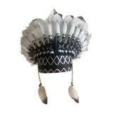 Maxbell Indian Hat Lightweight Gift Headpiece for Party Stage Performance Dance Show Black White