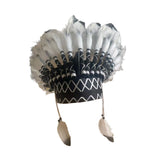 Maxbell Indian Hat Lightweight Gift Headpiece for Party Stage Performance Dance Show Black White