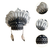 Maxbell Indian Hat Lightweight Gift Headpiece for Party Stage Performance Dance Show Black White