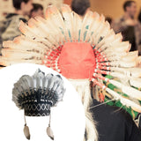 Maxbell Indian Hat Lightweight Gift Headpiece for Party Stage Performance Dance Show Black White