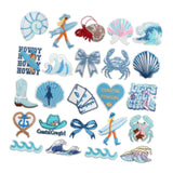 Maxbell 24Pcs Coastal Cowgirl Iron on Patches Embroidered Patches for Hat Coat Pants