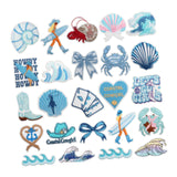 Maxbell 24Pcs Coastal Cowgirl Iron on Patches Embroidered Patches for Hat Coat Pants