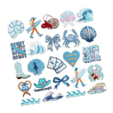 Maxbell 24Pcs Coastal Cowgirl Iron on Patches Embroidered Patches for Hat Coat Pants