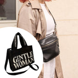 Maxbell Canvas Tote Bag Multipurpose Women Shoulder Bag for Traveling Everyday Shopping black