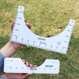 Maxbell 5 Pieces Tshirt Ruler Guide Enthusiasts Handcraft Sewing Rulers for