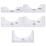 Maxbell 5 Pieces Tshirt Ruler Guide Enthusiasts Handcraft Sewing Rulers for