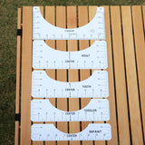 Maxbell 5 Pieces Tshirt Ruler Guide Enthusiasts Handcraft Sewing Rulers for