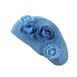 Maxbell Women Beret Hat Vintage Cool Costume Accessories for Trip Vacation Traveling Light Blue