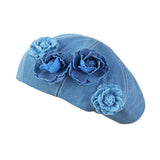 Maxbell Women Beret Hat Vintage Cool Costume Accessories for Trip Vacation Traveling Light Blue