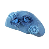 Maxbell Women Beret Hat Vintage Cool Costume Accessories for Trip Vacation Traveling Light Blue