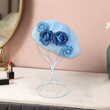 Maxbell Women Beret Hat Vintage Cool Costume Accessories for Trip Vacation Traveling Light Blue