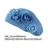Maxbell Women Beret Hat Vintage Cool Costume Accessories for Trip Vacation Traveling Light Blue