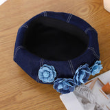 Maxbell Women Beret Hat Vintage Cool Costume Accessories for Trip Vacation Traveling Dark Blue