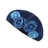 Maxbell Women Beret Hat Vintage Cool Costume Accessories for Trip Vacation Traveling Dark Blue