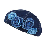Maxbell Women Beret Hat Vintage Cool Costume Accessories for Trip Vacation Traveling Dark Blue