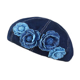 Maxbell Women Beret Hat Vintage Cool Costume Accessories for Trip Vacation Traveling Dark Blue