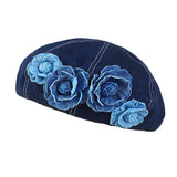 Maxbell Women Beret Hat Vintage Cool Costume Accessories for Trip Vacation Traveling Dark Blue