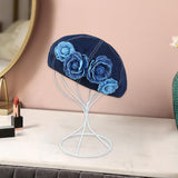 Maxbell Women Beret Hat Vintage Cool Costume Accessories for Trip Vacation Traveling Dark Blue