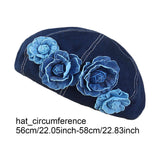 Maxbell Women Beret Hat Vintage Cool Costume Accessories for Trip Vacation Traveling Dark Blue