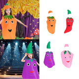 Maxbell Kids Fruit Costume Cosplay Children Clothing for Children's Day Themed Party Carrot