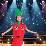 Maxbell Kids Fruit Costume Cosplay Children Clothing for Children's Day Themed Party Red pepper