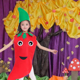 Maxbell Kids Fruit Costume Cosplay Children Clothing for Children's Day Themed Party Red pepper