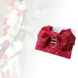 Maxbell Japanese Kimono Obi Women's Japanese Kimono Obi Belt for Kimono Dress Red