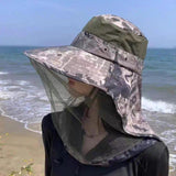 Maxbell Beekeeping Hat Net Beekeeper Fisherman Hat for Camping Gardening Backpacking Brown