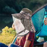 Maxbell Beekeeping Hat Net Beekeeper Fisherman Hat for Camping Gardening Backpacking Brown