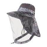 Maxbell Beekeeping Hat Net Beekeeper Fisherman Hat for Camping Gardening Backpacking Grey