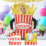 Maxbell French Fries Costume Props Funny Novelty Outfit for Party Holiday Masquerade