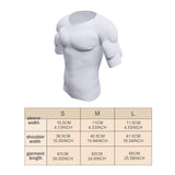 Maxbell Fake Muscle T Shirt Men Costume Fake Shoulders for Dress up New Year Cosplay S