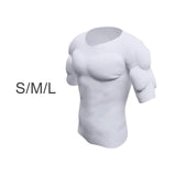 Maxbell Fake Muscle T Shirt Men Costume Fake Shoulders for Dress up New Year Cosplay S
