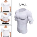 Maxbell Fake Muscle T Shirt Men Costume Fake Shoulders for Dress up New Year Cosplay S