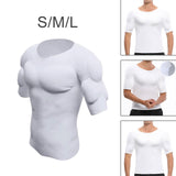 Maxbell Fake Muscle T Shirt Men Costume Fake Shoulders for Dress up New Year Cosplay S
