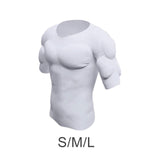 Maxbell Fake Muscle T Shirt Men Costume Fake Shoulders for Dress up New Year Cosplay S