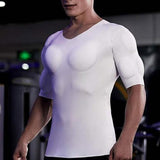 Maxbell Fake Muscle T Shirt Men Costume Fake Shoulders for Dress up New Year Cosplay S
