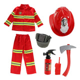 Maxbell Kids Firefighter Costume Suit Kids Fireman Outfit for Holiday Birthday Party