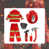 Maxbell Kids Firefighter Costume Suit Kids Fireman Outfit for Holiday Birthday Party
