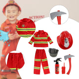 Maxbell Kids Firefighter Costume Suit Kids Fireman Outfit for Holiday Birthday Party