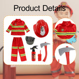 Maxbell Kids Firefighter Costume Suit Kids Fireman Outfit for Holiday Birthday Party