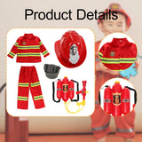 Maxbell Kids Firefighter Costume Suit Fireman Pretend Play Toy for Festival Carnival helmet