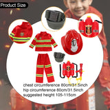 Maxbell Kids Firefighter Costume Suit Fireman Pretend Play Toy for Festival Carnival helmet
